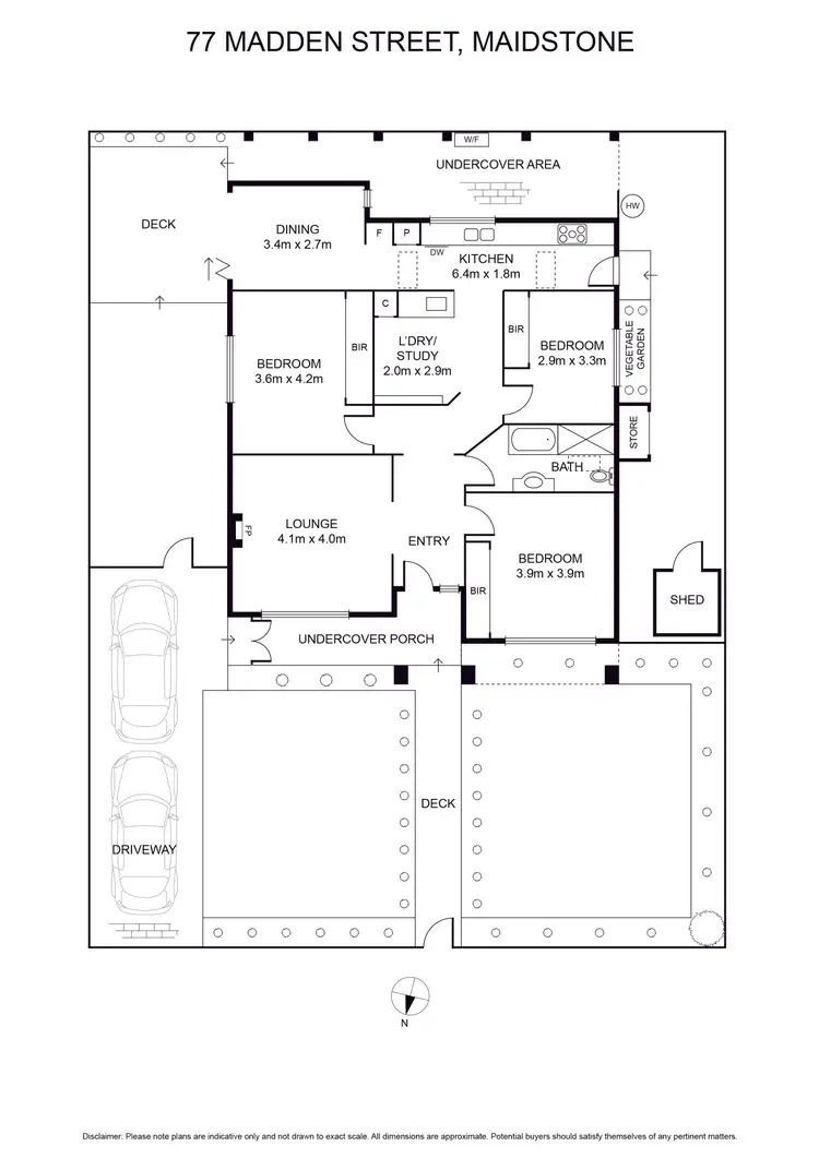 Floorplan of Homely house listing, 77 Madden Street, Maidstone VIC 3012