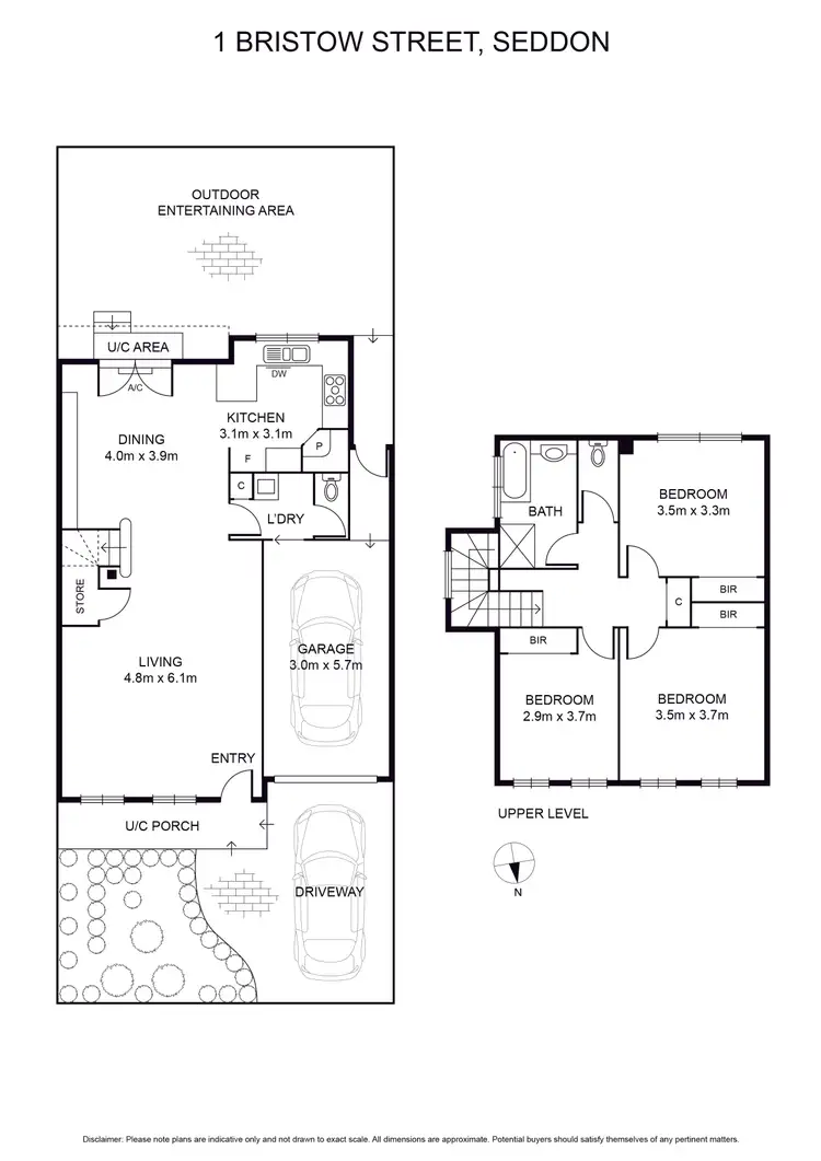 Floorplan of Homely townhouse listing, 1 Bristow Street, Seddon VIC 3011