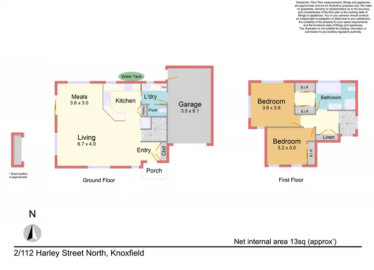 Floorplan of Homely townhouse listing, 2/112 Harley Street North, Knoxfield VIC 3180