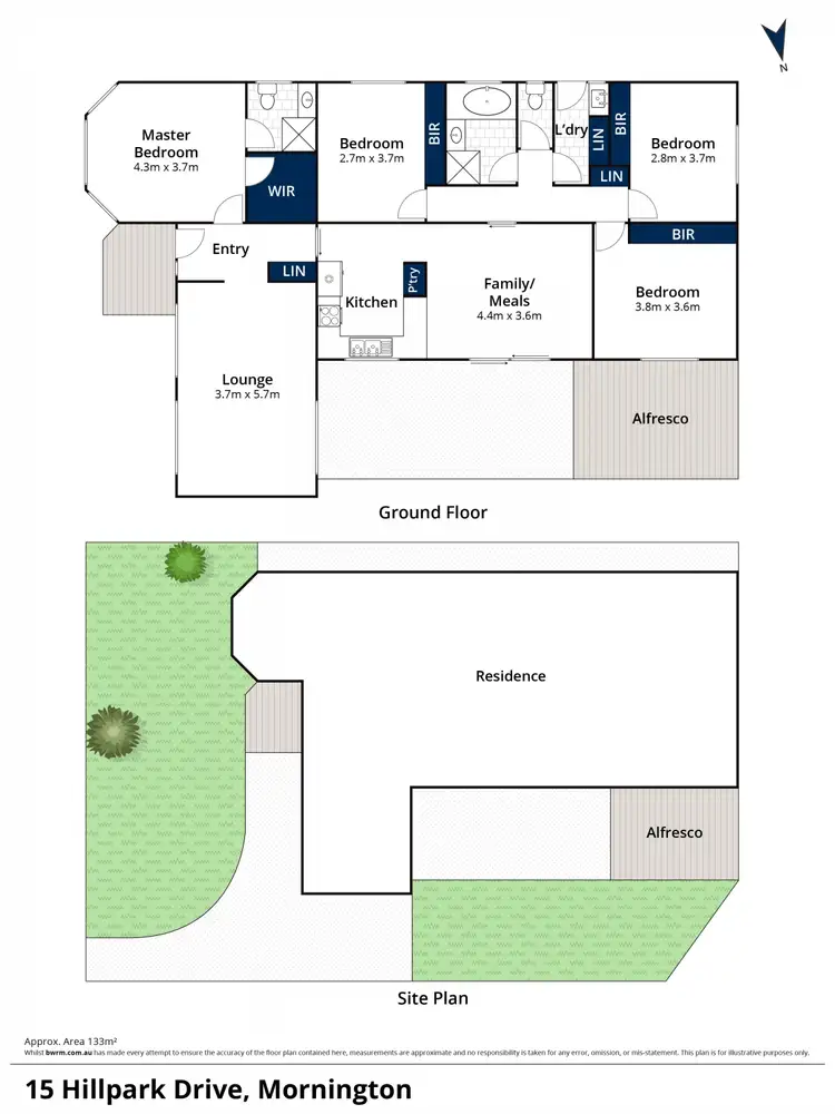 Floorplan of Homely house listing, 15 Hillpark Drive, Mornington VIC 3931