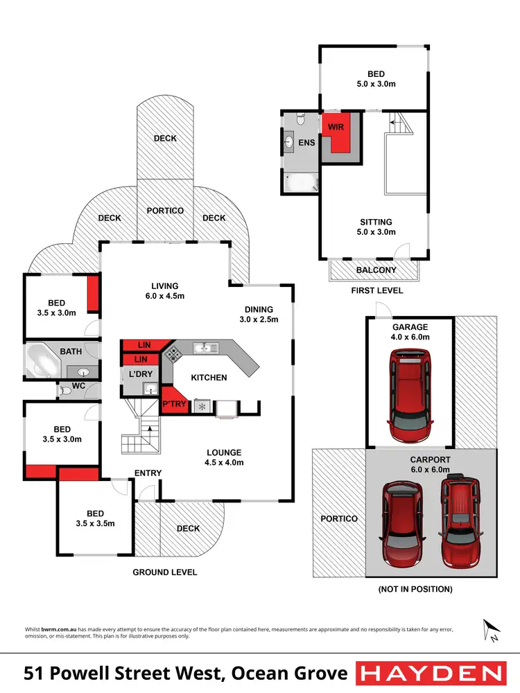 Floorplan of Homely house listing, 51 Powell Street West, Ocean Grove VIC 3226