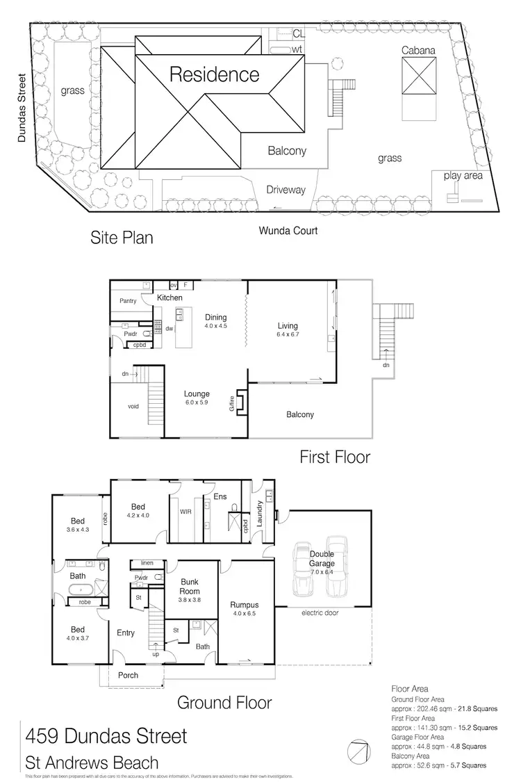 Floorplan of Homely house listing, 459 Dundas Street, St Andrews Beach VIC 3941