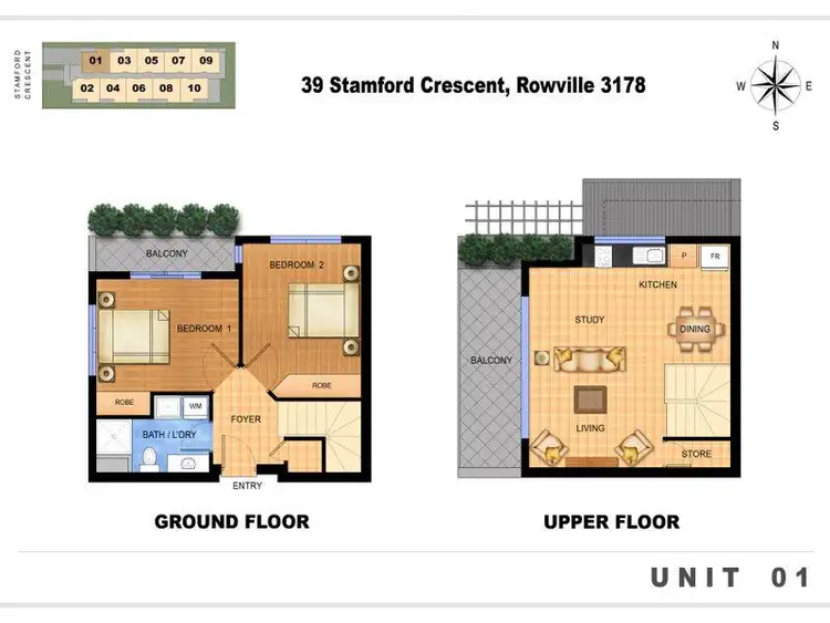 Floorplan of Homely apartment listing, 1/39 Stamford Crescent, Rowville VIC 3178