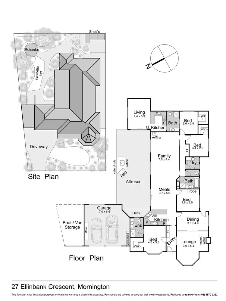 Floorplan of Homely house listing, 27 Ellinbank Crescent, Mornington VIC 3931