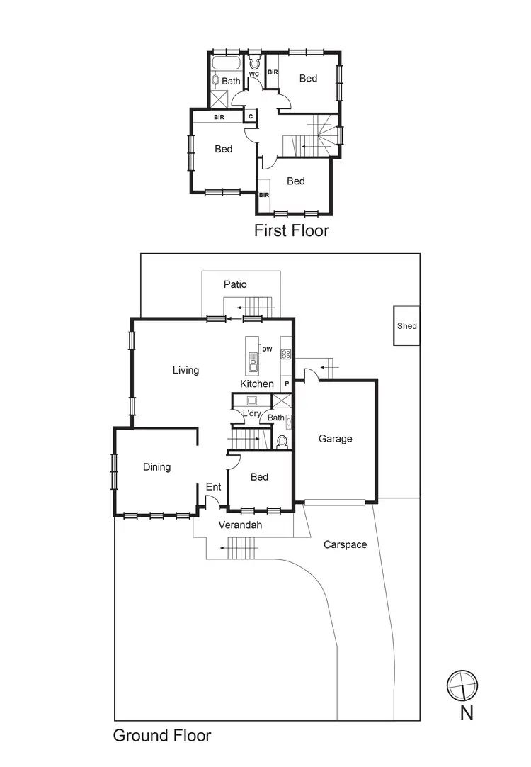 Floorplan of Homely townhouse listing, 1/6 Prince Edward Avenue, Mitcham VIC 3132