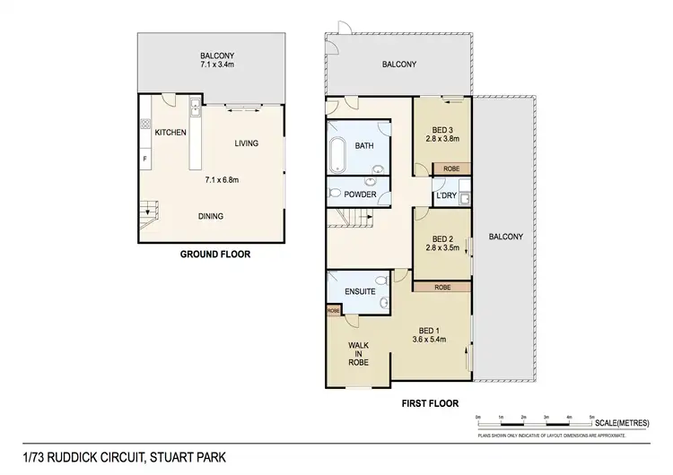 Floorplan of Homely unit listing, 1/73C Ruddick Circuit, Stuart Park NT 820
