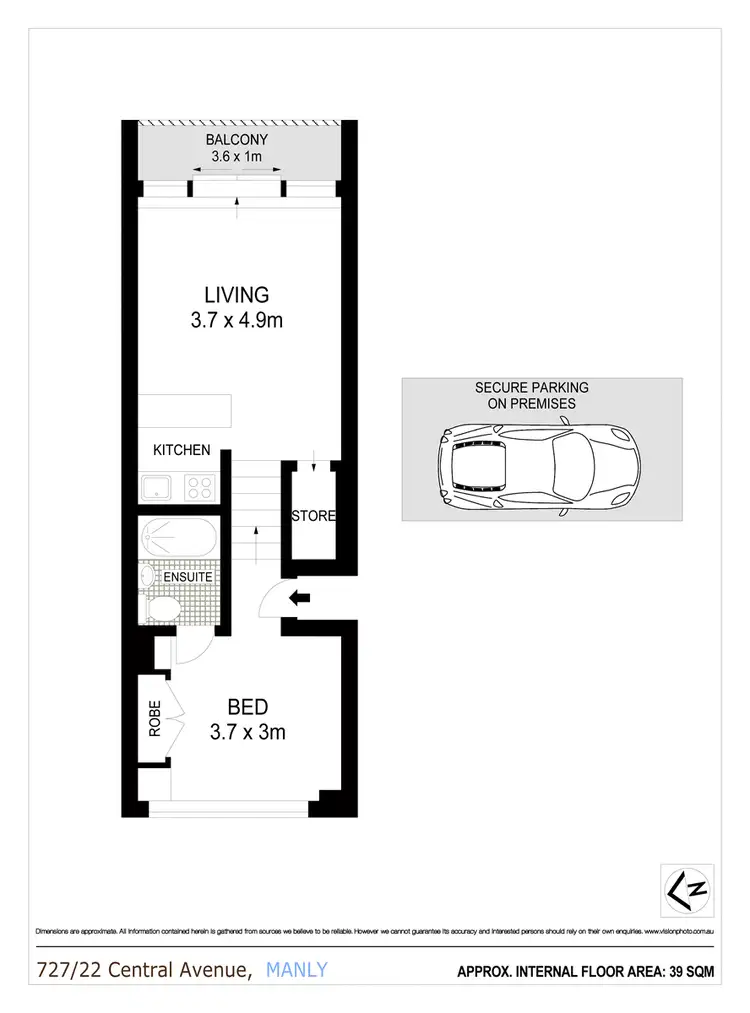 Floorplan of Homely apartment listing, 727/22 Central Avenue, Manly NSW 2095