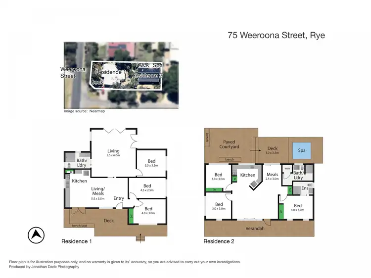 Floorplan of Homely house listing, 75 Weeroona Street, Rye VIC 3941