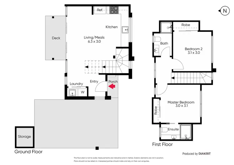 Floorplan of Homely townhouse listing, 3/72 Bishop Street, Yarraville VIC 3013