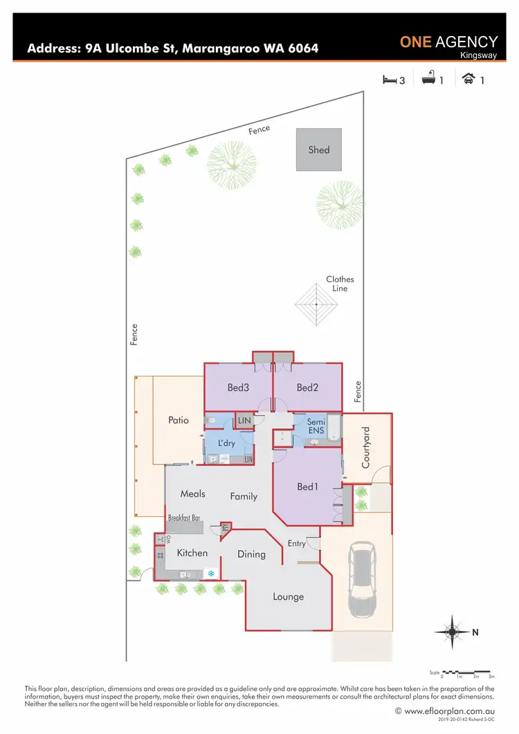 Floorplan of Homely semi-detached listing, 9A Ulcombe Street, Marangaroo WA 6064