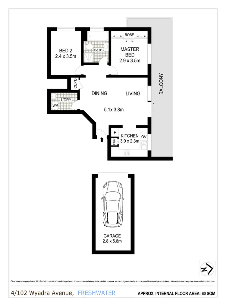 Floorplan of Homely apartment listing, 4/100-102 Wyadra Avenue, Freshwater NSW 2096