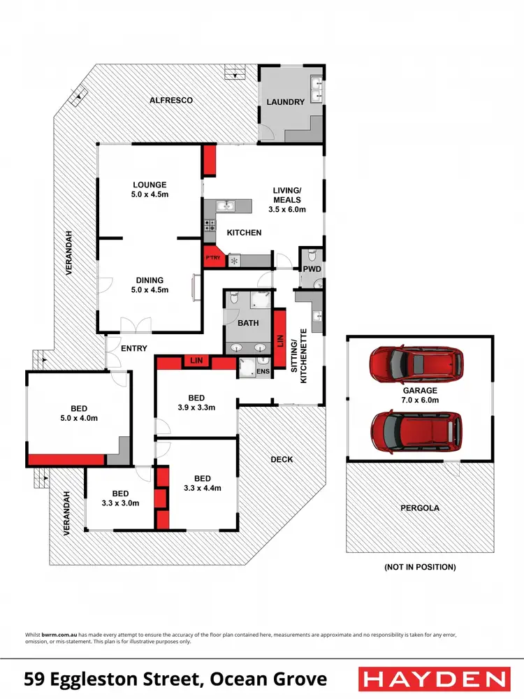 Floorplan of Homely house listing, 59 Eggleston Street, Ocean Grove VIC 3226