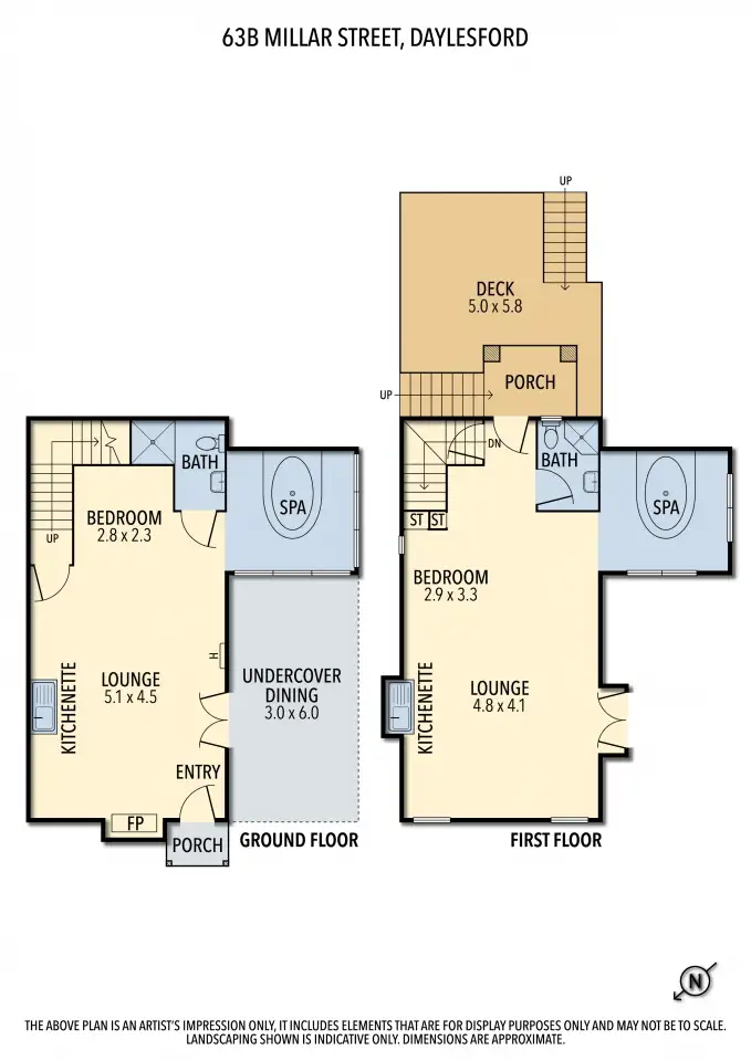 Floorplan of Homely house listing, 63B Millar Street, Daylesford VIC 3460