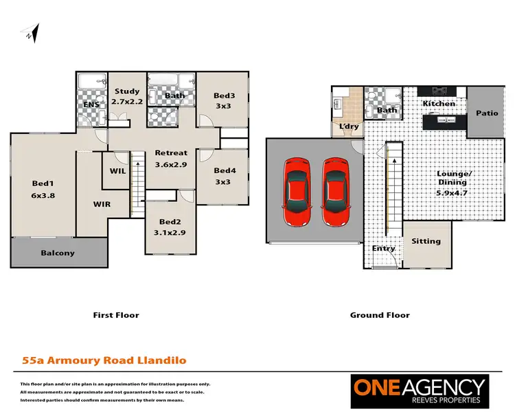 Floorplan of Homely semi-detached listing, 1/55 Armoury Road, Llandilo NSW 2747
