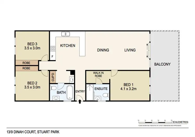 Floorplan of Homely unit listing, 13/9 Dinah Court, Stuart Park NT 820