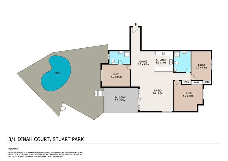 Floorplan of Homely unit listing, 3/1 Dinah Court, Stuart Park NT 820