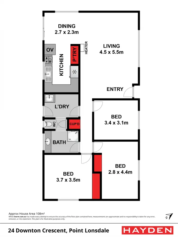 Floorplan of Homely house listing, 24 Downton Crescent, Point Lonsdale VIC 3225
