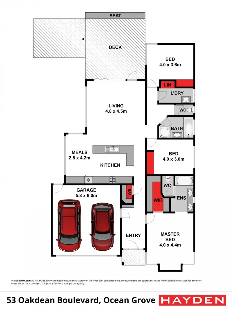 Floorplan of Homely house listing, 53 Oakdean Boulevard, Ocean Grove VIC 3226