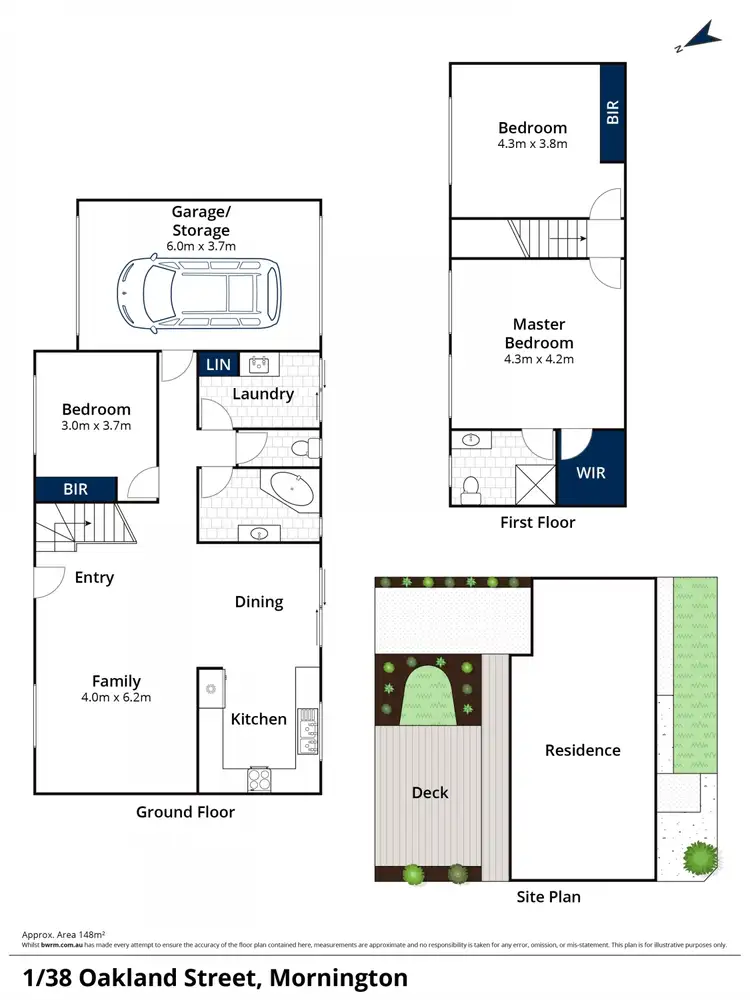 Floorplan of Homely townhouse listing, 1/38 Oakland Street, Mornington VIC 3931