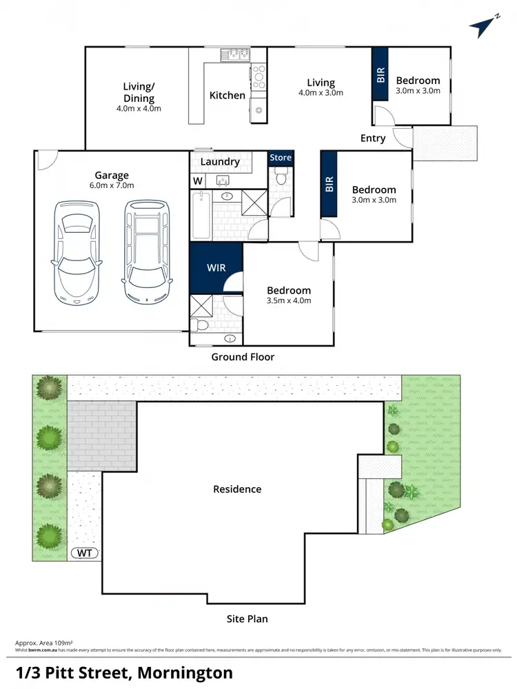 Floorplan of Homely unit listing, 1/3 Pitt Street, Mornington VIC 3931