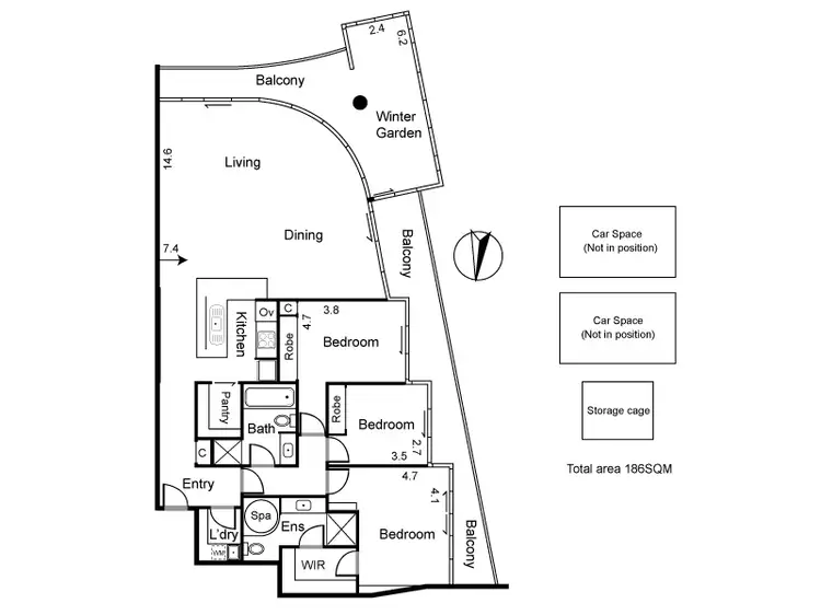 Floorplan of Homely apartment listing, 2202/39 Caravel Lane, Docklands VIC 3008