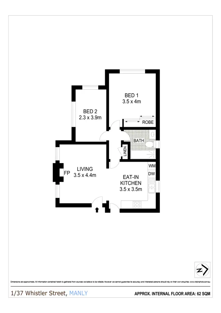 Floorplan of Homely apartment listing, 1/37 Whistler Street, Manly NSW 2095