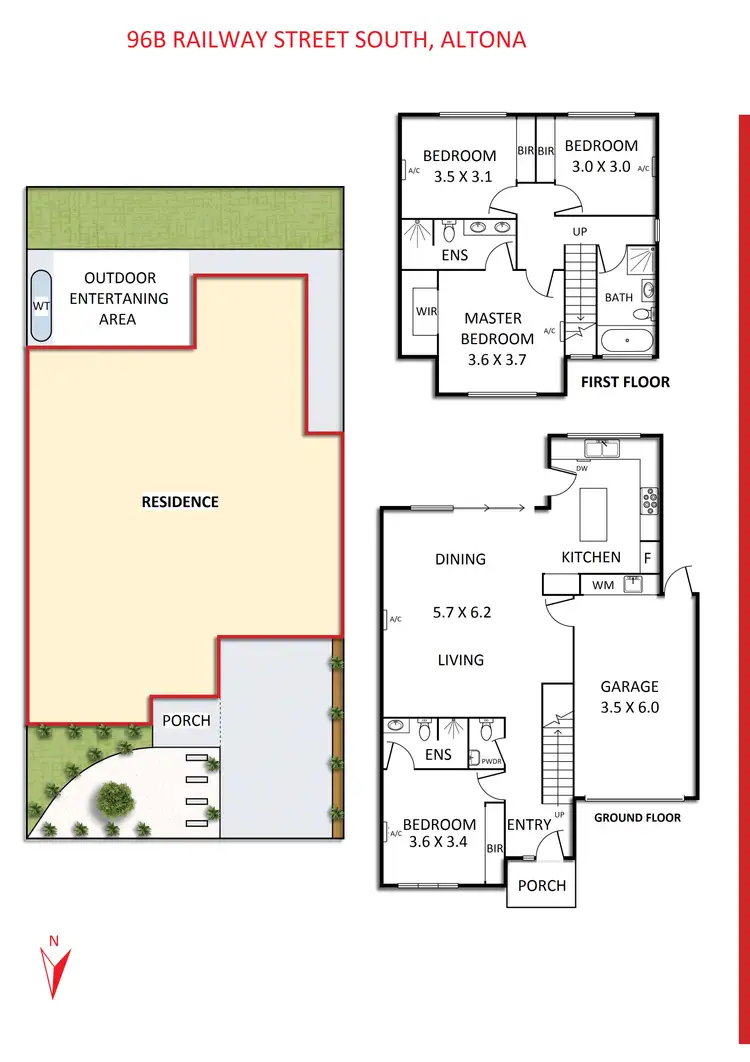 Floorplan of Homely townhouse listing, 96B Railway Street, Altona VIC 3018