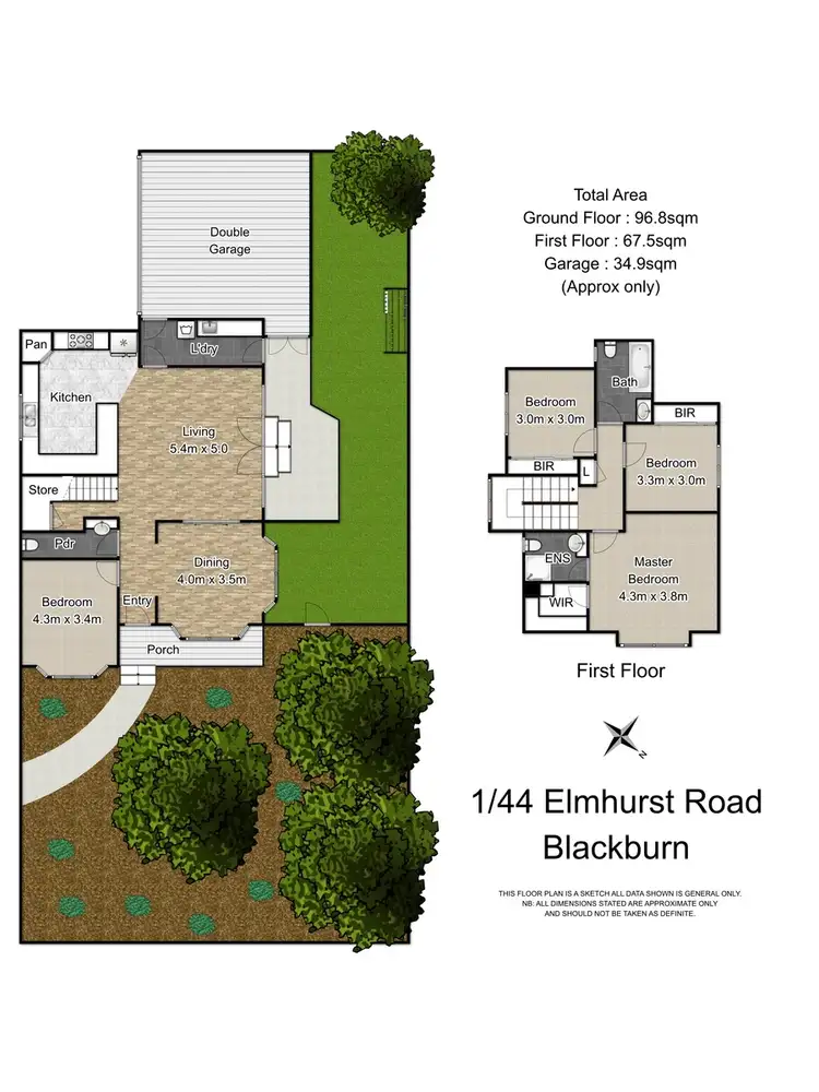 Floorplan of Homely townhouse listing, 1/44 Elmhurst Road, Blackburn VIC 3130