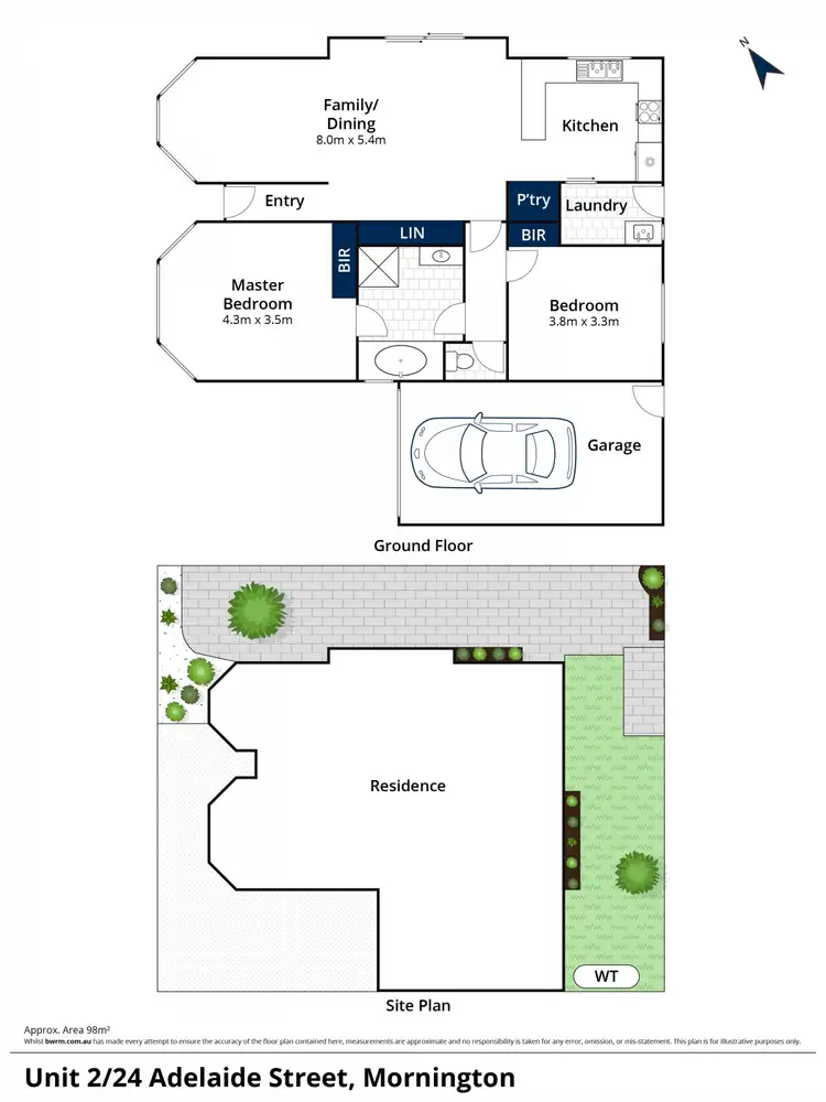 Floorplan of Homely unit listing, 2/24 Adelaide Street, Mornington VIC 3931