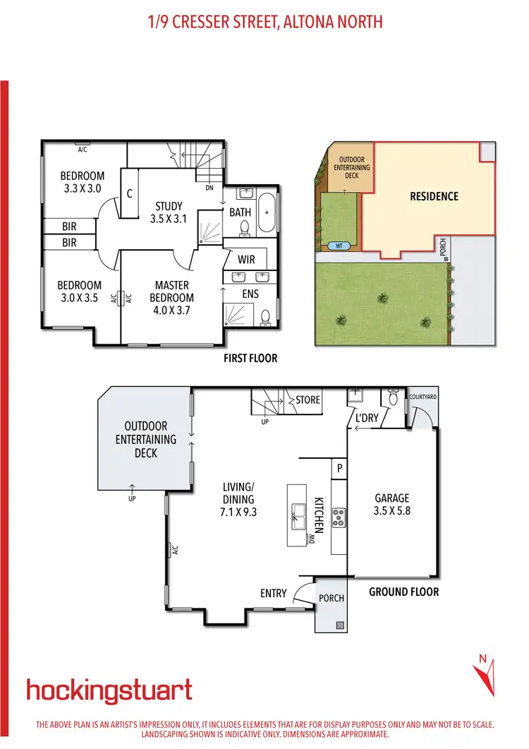 Floorplan of Homely townhouse listing, 1/9 Cresser Street, Altona North VIC 3025