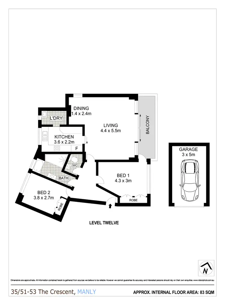 Floorplan of Homely apartment listing, 35/51-53 The Crescent, Manly NSW 2095