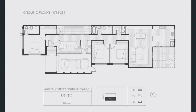 Floorplan of Homely townhouse listing, 1/41 Greene Street, South Kingsville VIC 3015