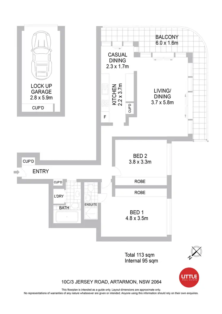 Floorplan of Homely apartment listing, 10C/3 Jersey Road, Artarmon NSW 2064