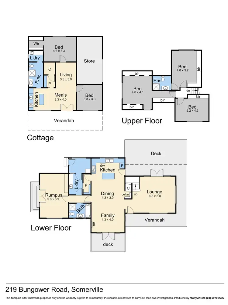 Floorplan of Homely rural property listing, 219 & 219A Bungower Road, Somerville VIC 3912
