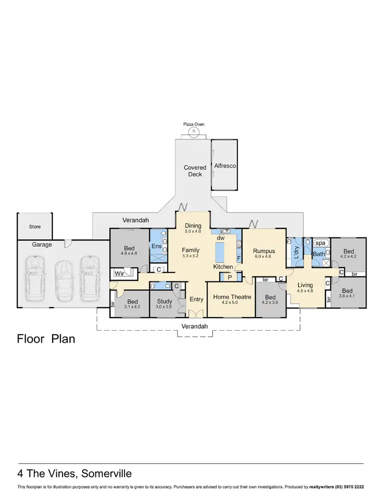 Floorplan of Homely rural property listing, 4 The Vines, Somerville VIC 3912