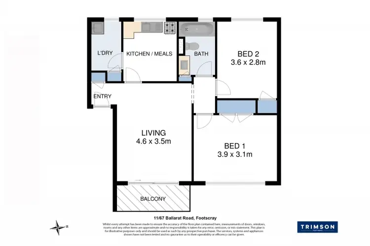 Floorplan of Homely apartment listing, 11/67 Ballarat Road, Footscray VIC 3011