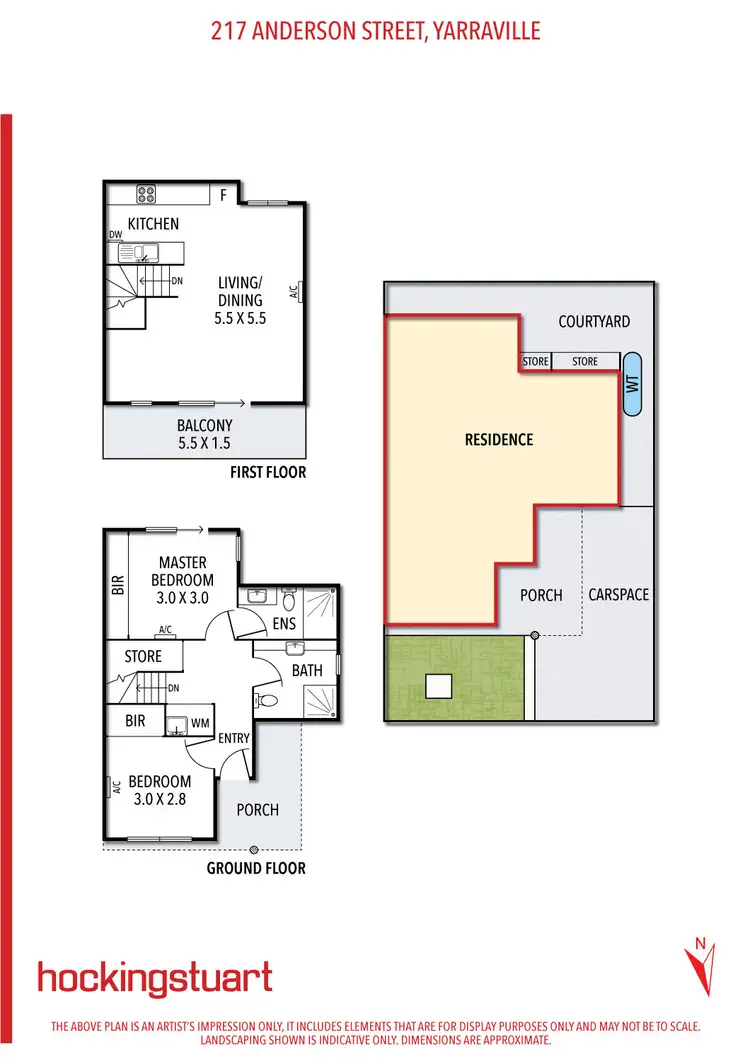 Floorplan of Homely townhouse listing, 217 Anderson Street, Yarraville VIC 3013