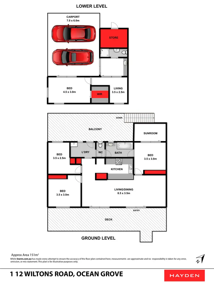 Floorplan of Homely unit listing, 1/12 Wiltons Road, Ocean Grove VIC 3226