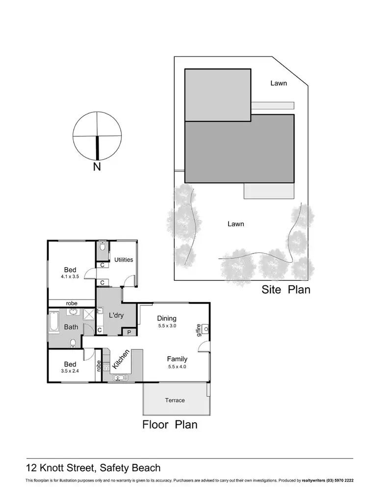 Floorplan of Homely house listing, 12 Knott Street, Safety Beach VIC 3936