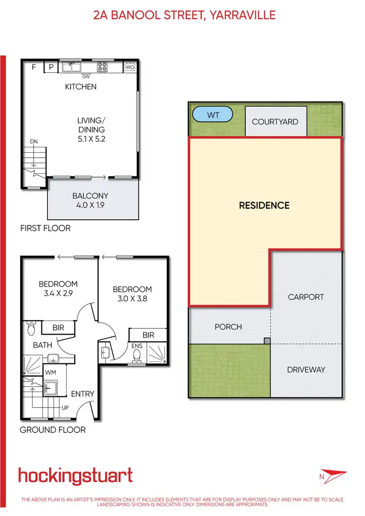 Floorplan of Homely townhouse listing, 2a Banool Avenue, Yarraville VIC 3013