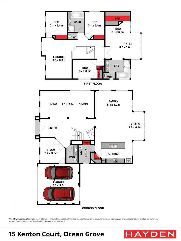 Floorplan of Homely house listing, 15 Kenton Court, Ocean Grove VIC 3226