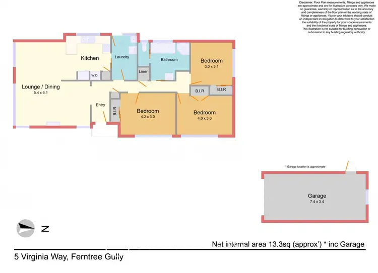 Floorplan of Homely house listing, 5 Virginia Way, Ferntree Gully VIC 3156