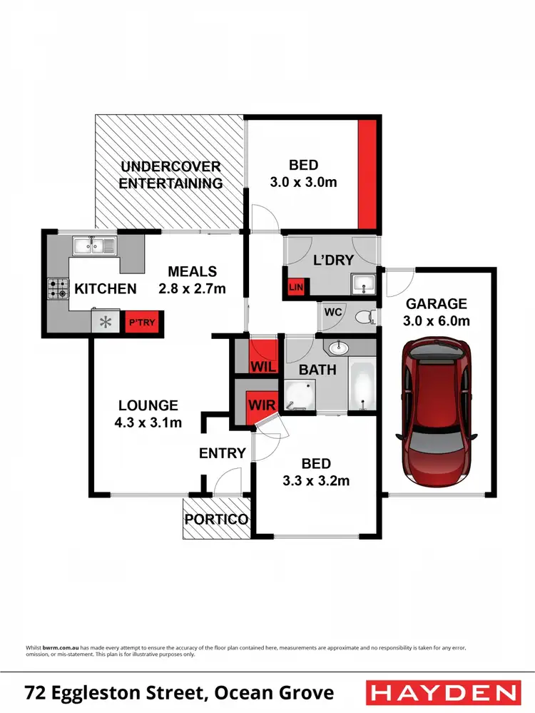 Floorplan of Homely unit listing, 72 Eggleston Street, Ocean Grove VIC 3226