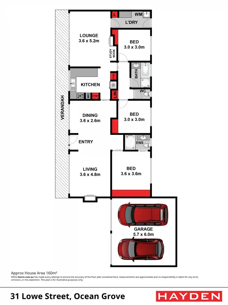 Floorplan of Homely house listing, 31 Lowe Street, Ocean Grove VIC 3226