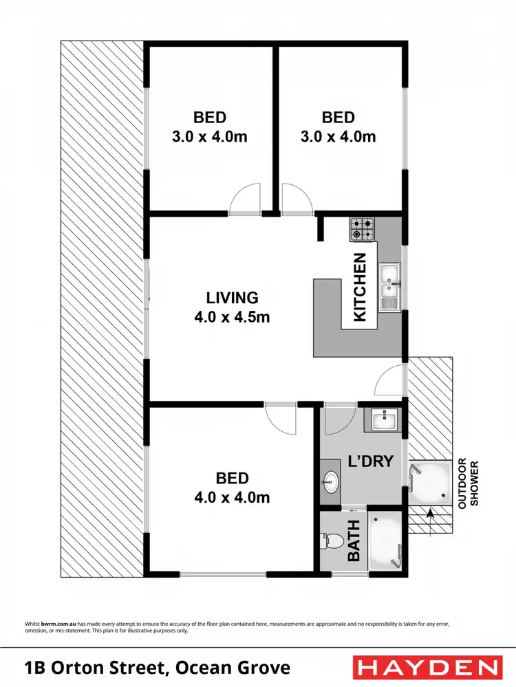 Floorplan of Homely house listing, 1B Orton Street, Ocean Grove VIC 3226