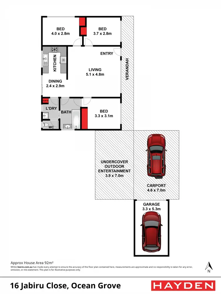 Floorplan of Homely house listing, 16 Jabiru Close, Ocean Grove VIC 3226