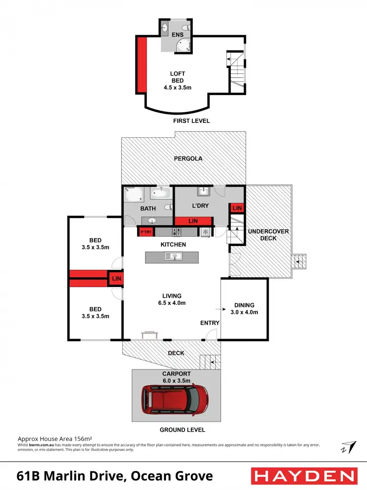 Floorplan of Homely house listing, 61b Marlin Drive, Ocean Grove VIC 3226