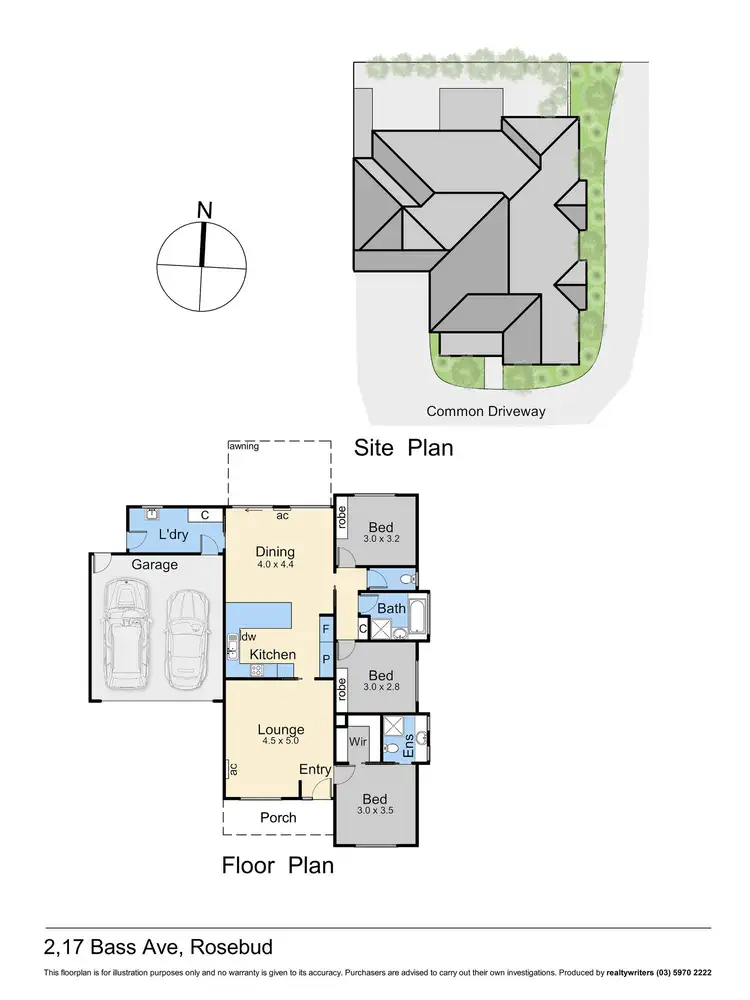 Floorplan of Homely unit listing, 2/17 Bass Avenue, Rosebud VIC 3939