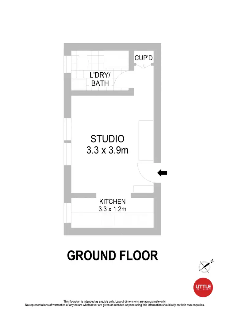 Floorplan of Homely studio listing, 2/131 Glenayr Avenue, Bondi Beach NSW 2026
