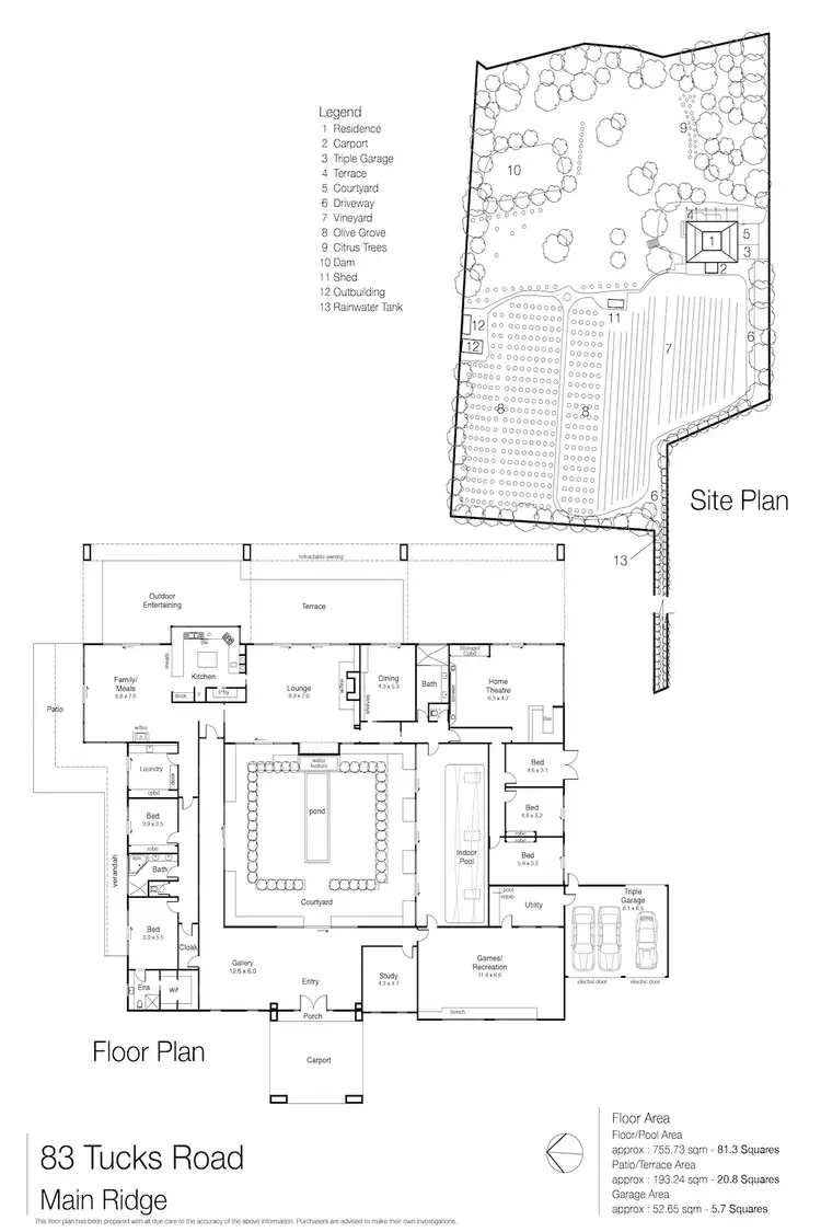 Floorplan of Homely house listing, 83 Tucks Road, Main Ridge VIC 3928